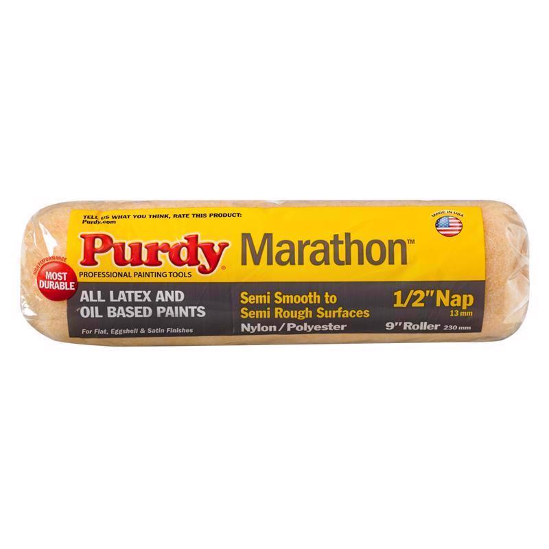 PURDY进口代理批发 Purdy Marathon 尼龙/聚酯纤维 9 英寸宽X 1/2 英寸油漆滚筒盖 1 个装