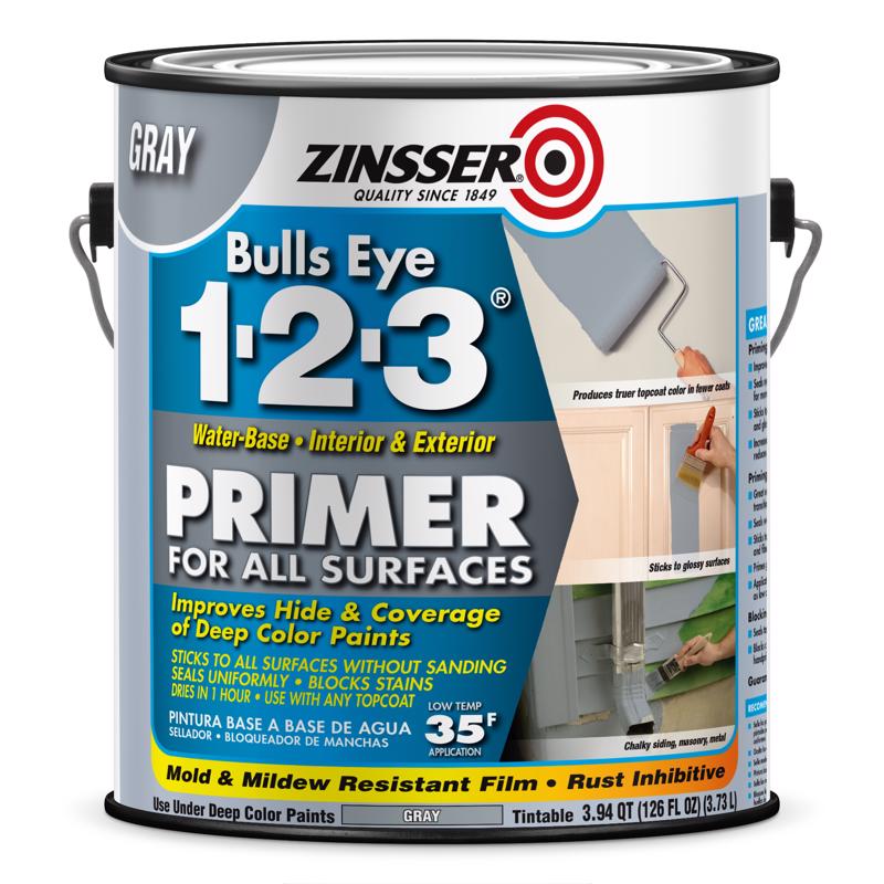 ZINSSER进口代理批发 Zinsser Bulls Eye 123 灰色水性丙烯酸共聚物底漆 1 加仑