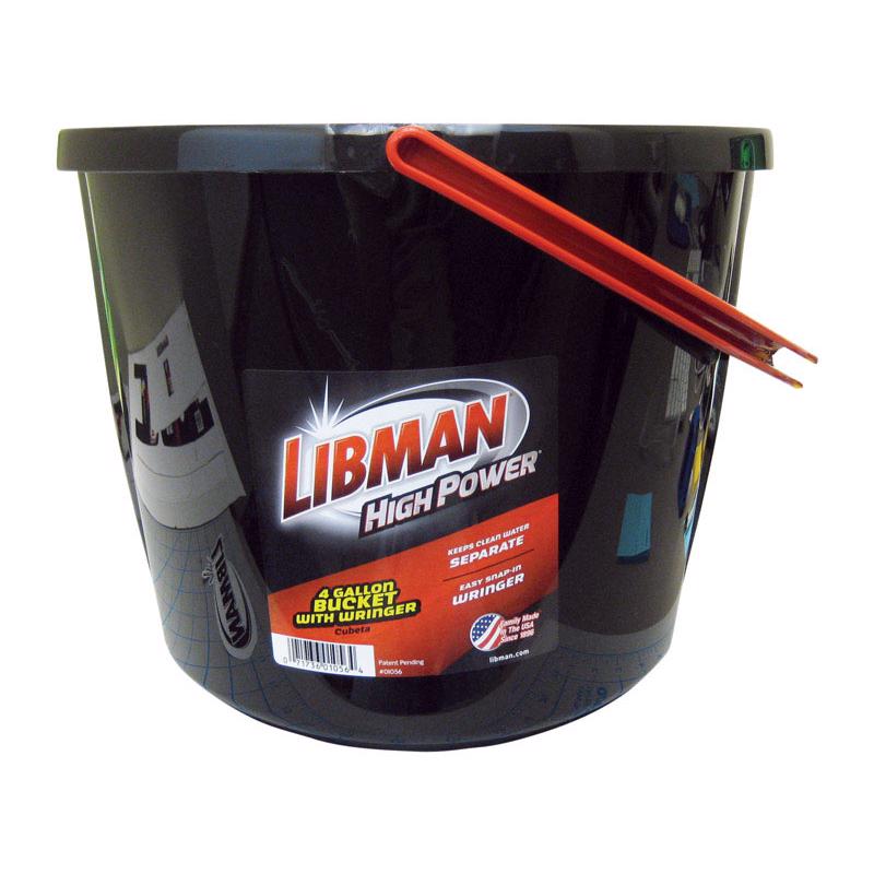 LIBMAN进口代理批发 Libman 高功率双隔室 4 加仑桶黑色/红色