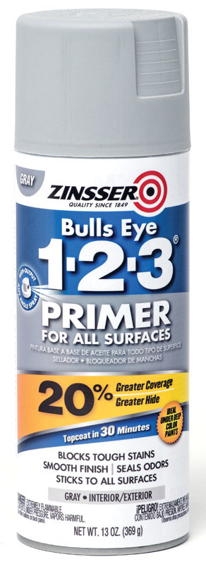 ZINSSER进口代理批发 Zinsser Bulls Eye 123 灰色水性醇酸底漆 13 盎司