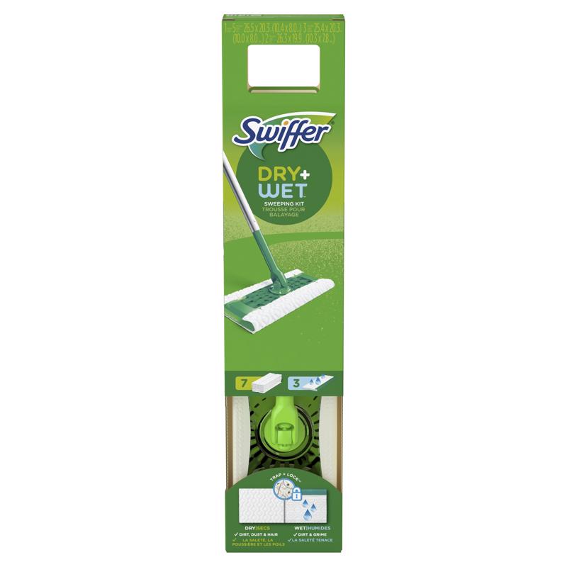 SWIFFER进口代理批发 Swiffer 扫地机干 + 湿 10 英寸宽干/湿扫地套件