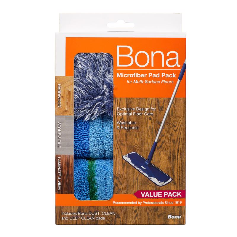 BONA进口代理批发 Bona Microplus 15 英寸湿式超细纤维拖把垫 3 件装