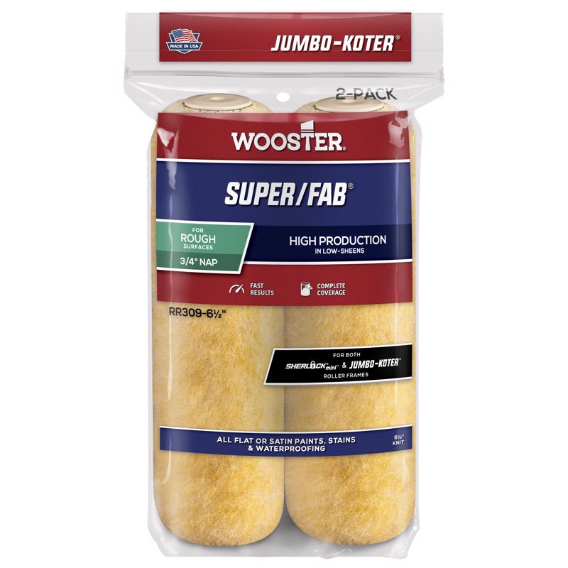 酷牌库|商品详情-WOOSTER进口代理批发 Wooster Super/Fab Knit 6-1/2 英寸 WX 3/4 英寸迷你油漆滚筒盖 2 个装