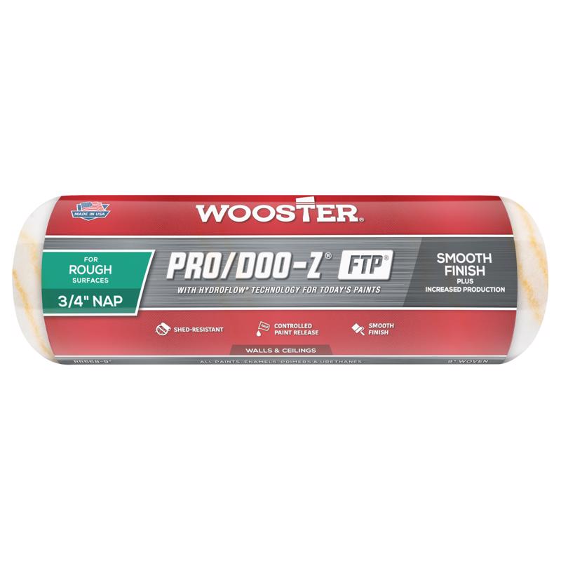 WOOSTER进口代理批发 Wooster Pro/Doo-Z FTP 合成混合物 9 英寸 WX 3/4 英寸常规油漆滚筒盖 1 个装