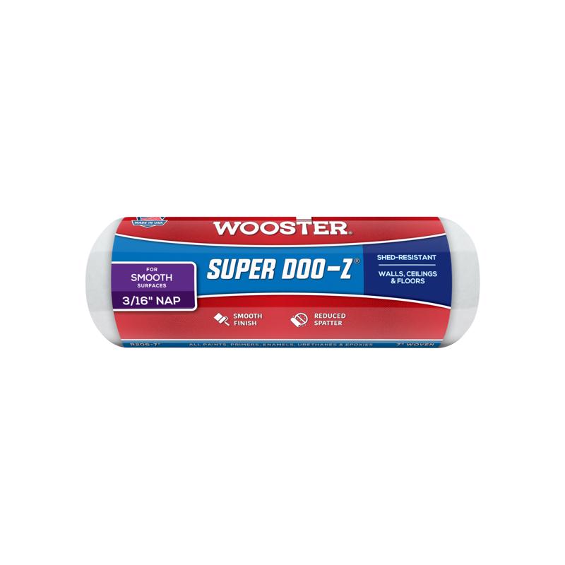 WOOSTER进口代理批发 Wooster Super Doo-Z 织物 7 英寸宽X 3/16 英寸常规油漆滚筒盖 1 个装