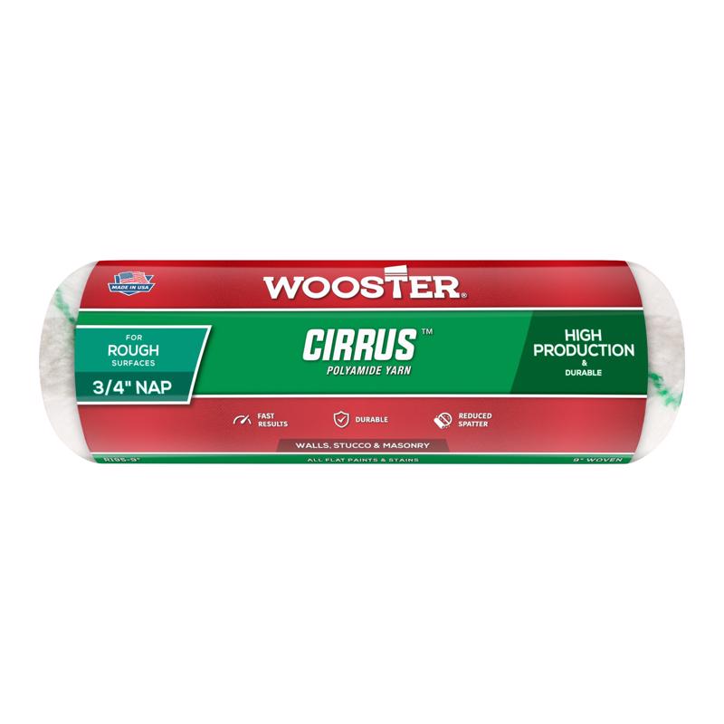 WOOSTER进口代理批发 Wooster Cirrus 纱线 9 英寸 WX 3/4 英寸常规油漆滚筒盖 1 个装