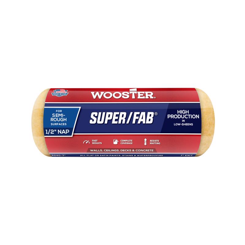 酷牌库|商品详情-WOOSTER进口代理批发 Wooster Super/Fab Knit 7 英寸 WX 1/2 英寸常规油漆滚筒盖 1 个装