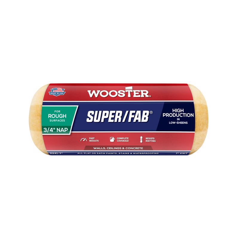 WOOSTER进口代理批发 Wooster Super/Fab Knit 7 英寸 WX 3/4 英寸常规油漆滚筒盖 1 个装