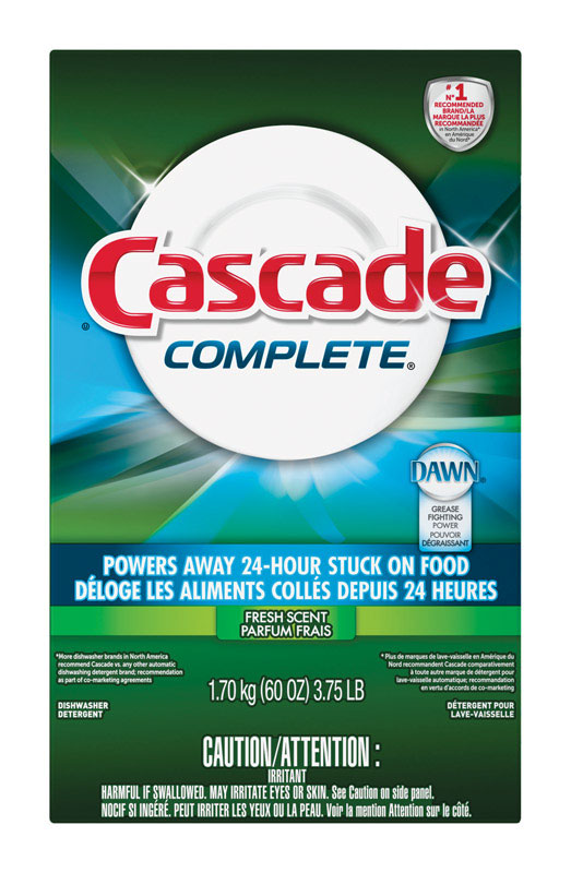 CASCADE进口代理批发 Cascade Complete 清新香味粉洗碗机清洁剂 60 盎司 1 包