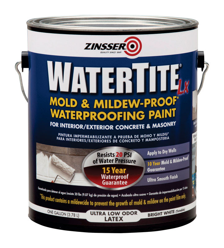 ZINSSER进口代理批发 Zinsser WaterTite 白色光滑防水涂料 1 加仑