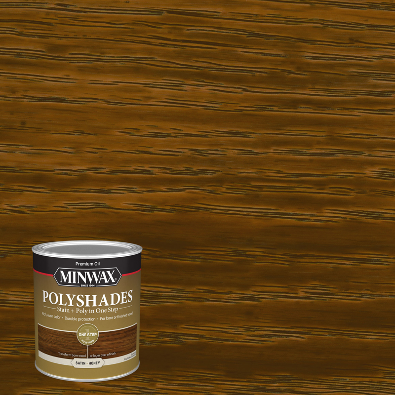 MINWAX进口代理批发 Minwax PolyShades 半透明缎面蜂蜜油基着色剂/聚氨酯饰面 1 夸脱