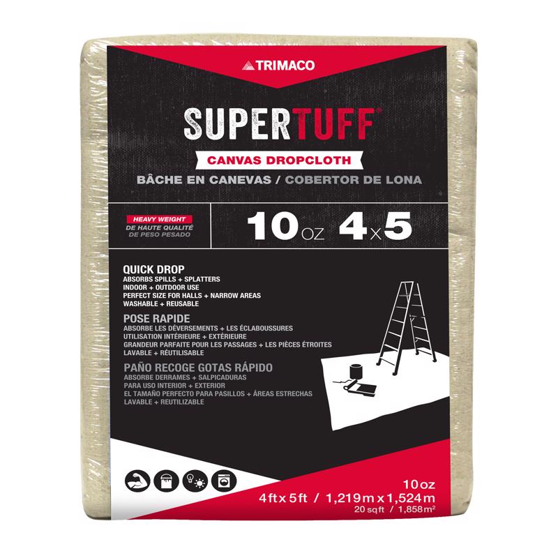 酷牌库|商品详情-TRIMACO进口代理批发 Trimaco SuperTuff 4 英尺宽 X 5 英尺长 10 盎司帆布滴布 1 包