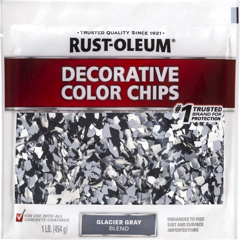 RUST-OLEUM进口代理批发 Rust-Oleum EpoxyShield 室内和室外冰川灰色混合装饰色片 1 磅