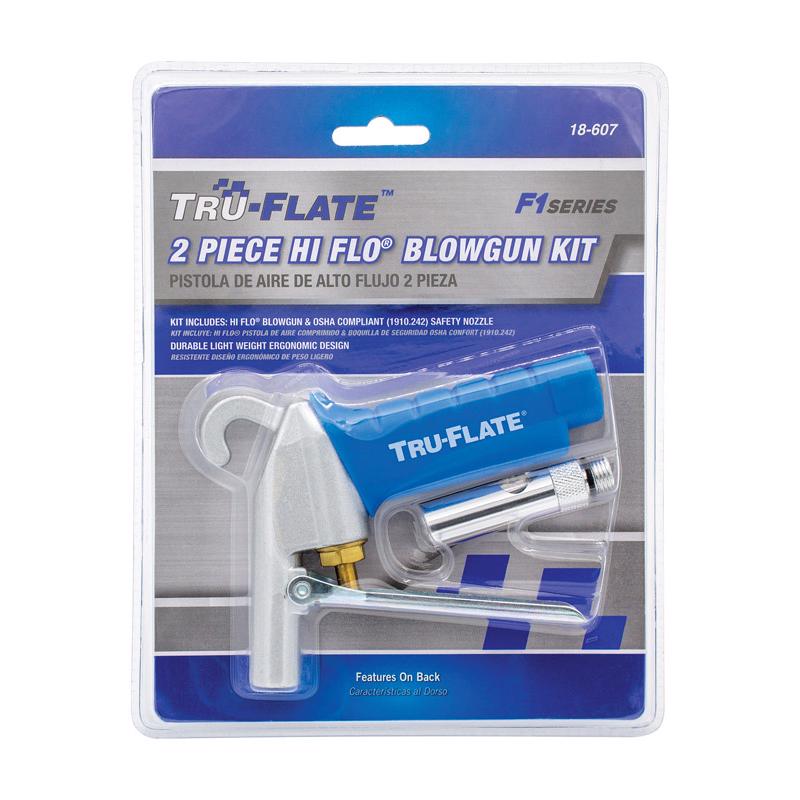 TRU-FLATE进口代理批发 Tru-Flate HI FLO 铝制吹气枪套件 1/4 英寸 FNPT 90 psi 2 件