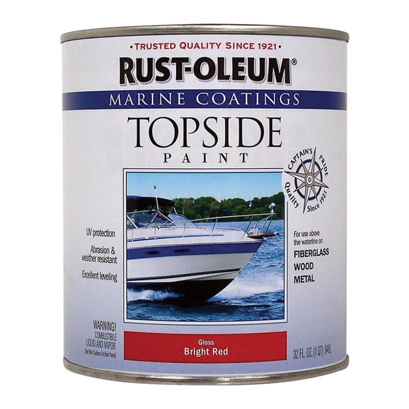 RUST-OLEUM进口代理批发 Rust-Oleum 海洋涂料户外光泽亮红色海洋上部油漆 1 夸脱