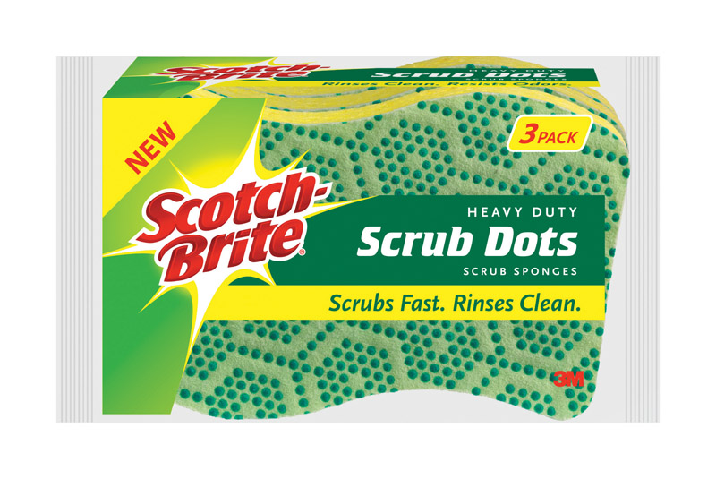 SCOTCH-BRITE进口代理批发 Scotch-Brite 重型海绵，适用于锅碗瓢盆 2.6 英寸长 3 包