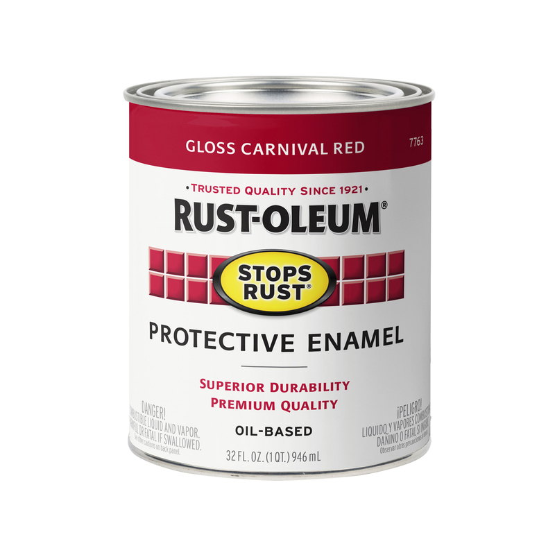 RUST-OLEUM进口代理批发 Rust-Oleum 防锈室内外光泽嘉年华红色油基防护漆 1 夸脱