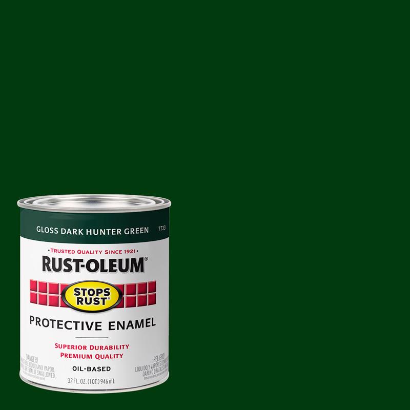 RUST-OLEUM进口代理批发 Rust-Oleum 防锈室内和室外光泽深色猎人绿色油基防护漆 1 夸脱