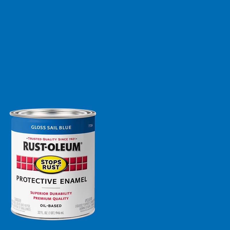 RUST-OLEUM进口代理批发 Rust-Oleum 防锈室内外光泽帆蓝色油基防护漆 1 夸脱