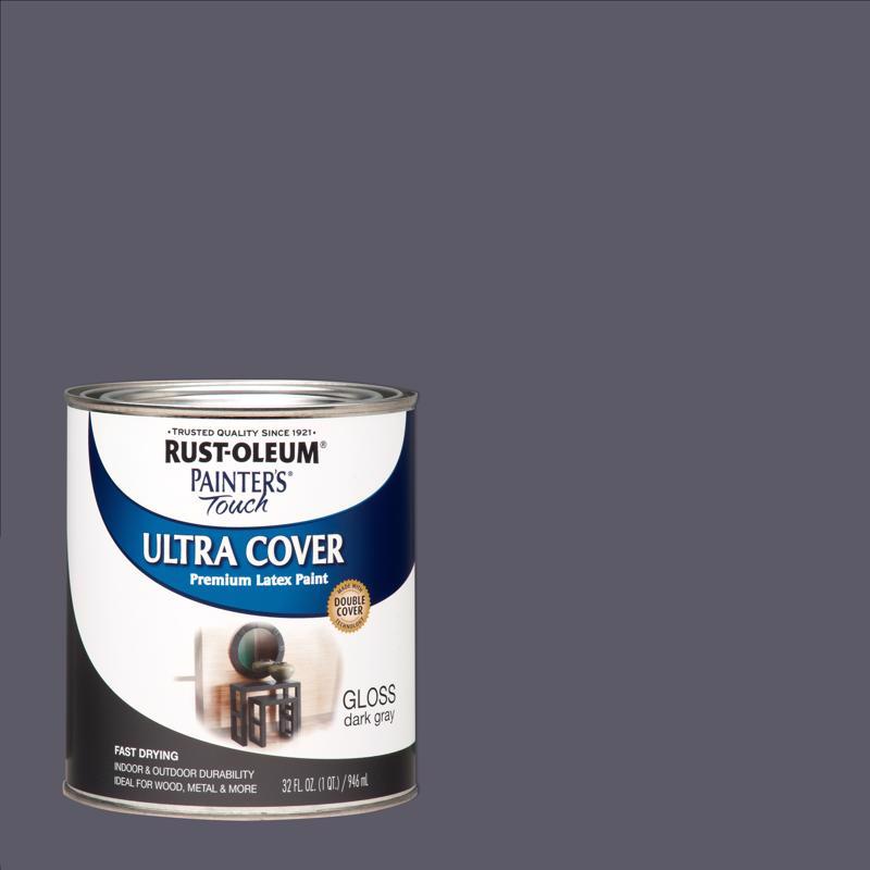 RUST-OLEUM进口代理批发 Rust-Oleum Painters Touch Ultra Cover 光泽深灰色水性丙烯酸 Ultra Cover 涂料 1 夸脱