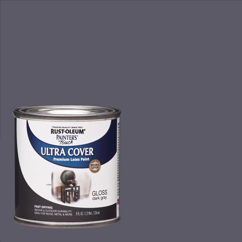 RUST-OLEUM进口代理批发 Rust-Oleum Painters Touch Ultra Cover 光泽深灰色水性乳胶 Ultra Cover 涂料 0.5 磅