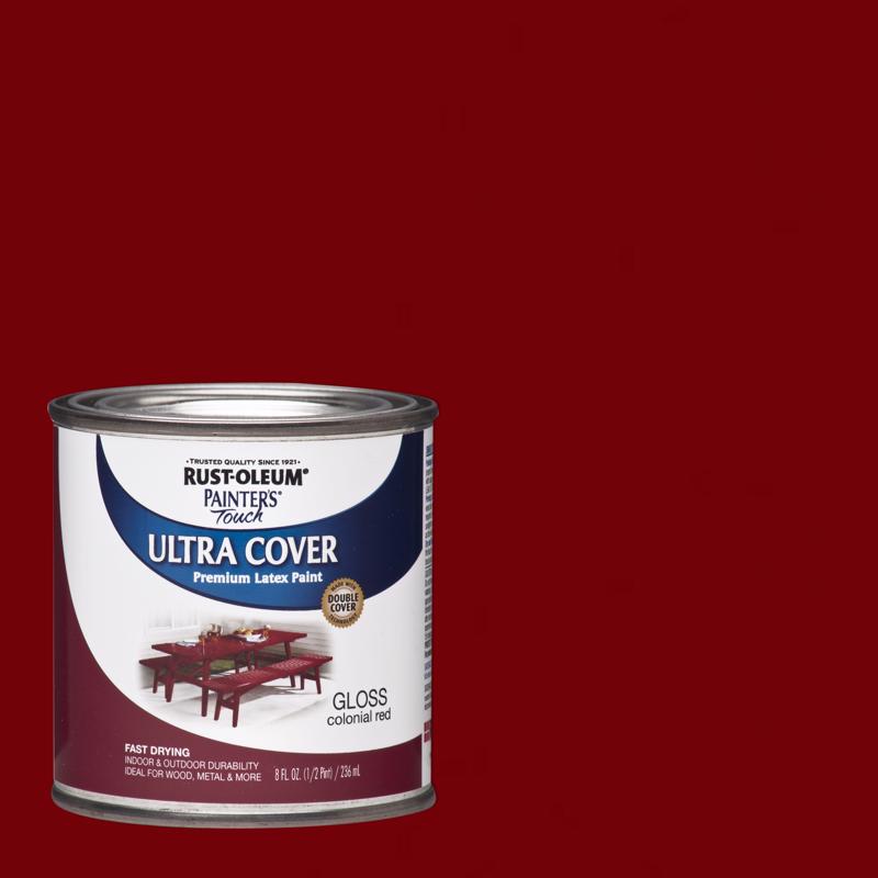 RUST-OLEUM进口代理批发 Rust-Oleum Painters Touch Ultra Cover 光泽殖民红色水性丙烯酸 Ultra Cover 涂料 0.5 p