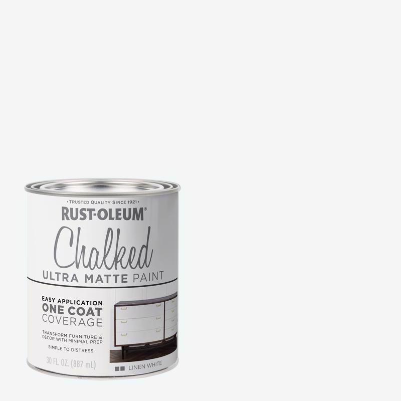 RUST-OLEUM进口代理批发 Rust-Oleum Chalked 超哑光亚麻白色水性丙烯酸粉笔涂料 30 盎司