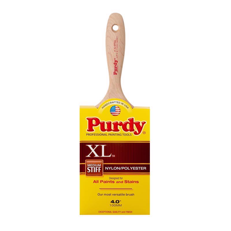 PURDY进口代理批发 Purdy XL Sprig 4 英寸中硬扁平装饰油漆刷