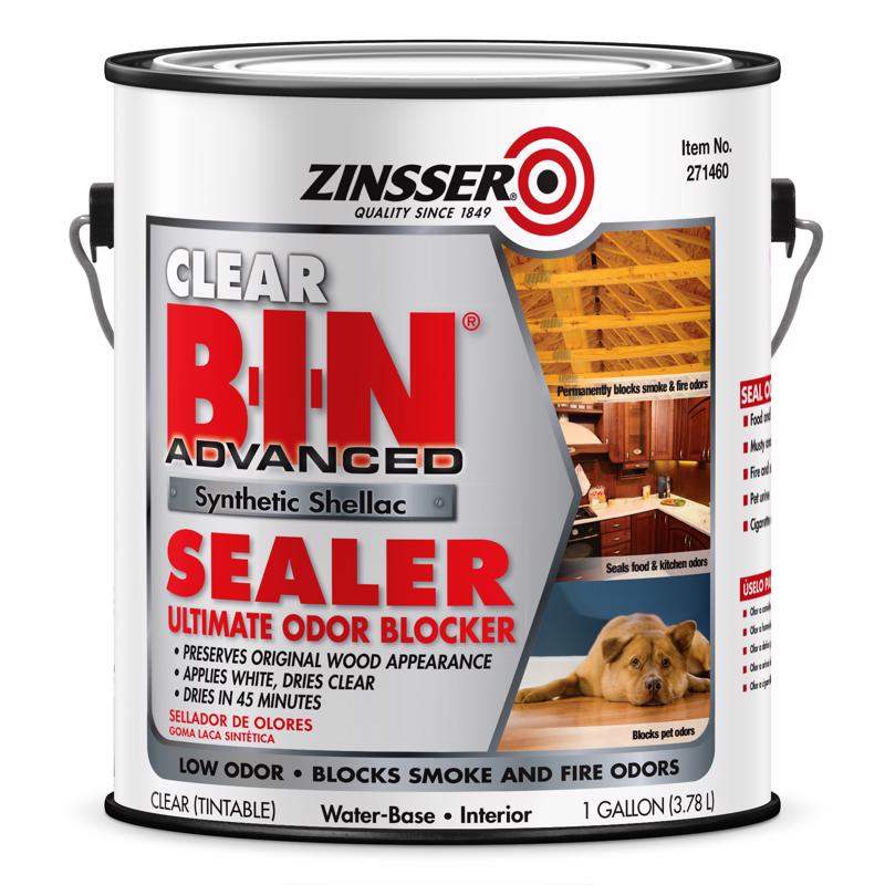 ZINSSER进口代理批发 Zinsser BIN 高级透明紫胶基苯乙烯共聚物气味阻隔密封剂 1 加仑