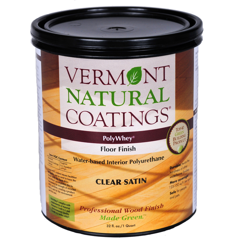 VERMONT NATURAL COATINGS进口代理批发 佛蒙特州天然涂料 PolyWhey Satin 透明水基地板面漆 1 夸脱