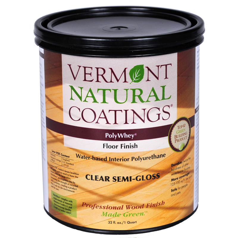 VERMONT NATURAL COATINGS进口代理批发 佛蒙特州天然涂料 PolyWhey 半光泽透明水性地板面漆 1 夸脱