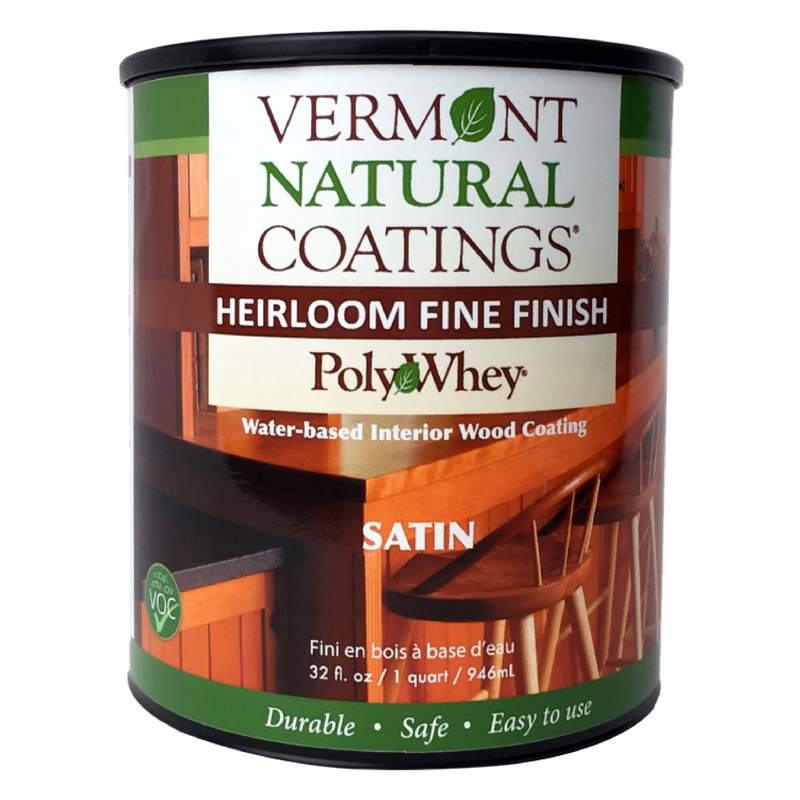 VERMONT NATURAL COATINGS进口代理批发 佛蒙特天然涂料 PolyWhey 缎面透明水性家具面漆 1 夸脱