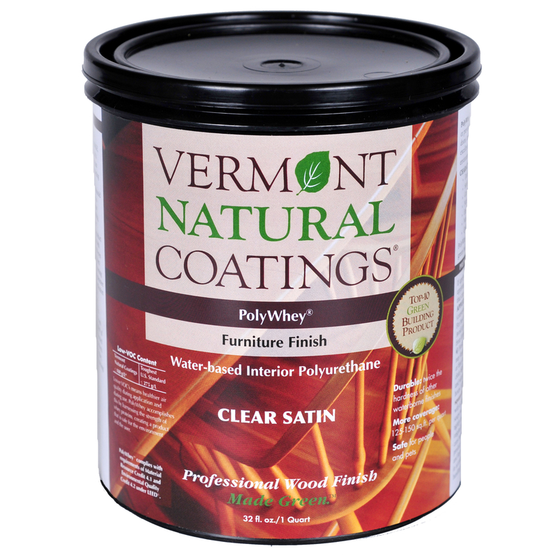 VERMONT NATURAL COATINGS进口代理批发 佛蒙特天然涂料 PolyWhey 缎面透明水性家具面漆 1 夸脱