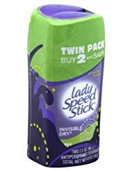 Lady Speed Stick进口代理批发 Lady Speed Stick 隐形干爽止汗除臭剂，清新粉状，2.3 盎司双装