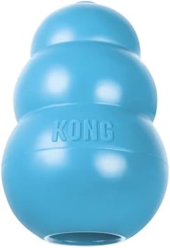 KONG进口代理批发 KONG Puppy - 狗狗天然出牙橡胶咀嚼玩具 - 可填充狗狗玩具，可延长玩耍时间 - 小狗咀嚼和取物玩具 - 适合中型小狗 - 蓝色