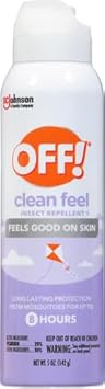 酷牌库|商品详情-OFF!进口代理批发 离开！ Clean Feel 驱虫气雾剂，含 20% 派卡瑞丁，驱虫喷雾，持久防蚊，皮肤感觉良好，5 盎司（2 件装）