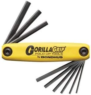 Bondhus进口代理批发 Bondhus 12591 GorillaGrip 折叠式六角扳手套装 英寸 9 件 0.050-3/16