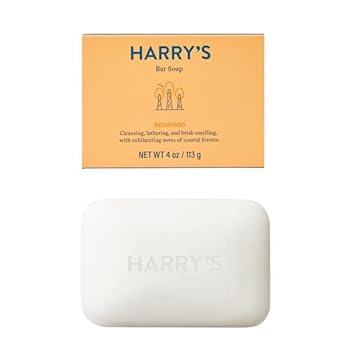 Harry's进口代理批发 Harry's 男士香皂，男士红木香味身体香皂，4 条，每条净重 4 盎司