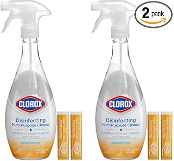 Clorox进口代理批发 Clorox 消毒多用途清洁剂入门套件，带 1 个可重复使用喷雾瓶和 2 个补充墨盒（2 件装）