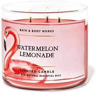 Bath & Body Works进口代理批发 Bath & Body Works，白色谷仓 3 芯蜡烛，含精油 - 14.5 盎司 - 2021 年夏季系列！ （西瓜柠檬水）