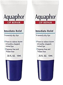 Aquaphor进口代理批发 Aquaphor 唇部修复干裂润唇膏，0.35 盎司（2 件装）