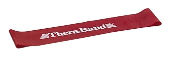 Theraband进口代理批发 THERABAND 阻力带环，专业乳胶迷你带，适用于下普拉提、运动量来找到、瑜伽、伸展、物理治疗、无重量力量训练，12 英寸，红色，中号，初学者 2 级