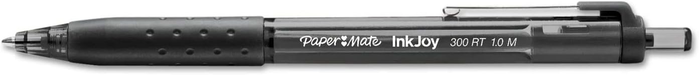 酷牌库|商品详情-Paper Mate进口代理批发 Paper Mate Inkjoy 300 Rt 圆珠笔，可补充装，可伸缩，中号 1 毫米，黑色墨水，黑色笔管，24 支/包