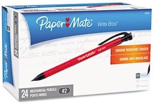 Paper Mate进口代理批发 Paper Mate Write Bros. 0.5 毫米自动铅笔，24 色筒形铅笔 (74418)