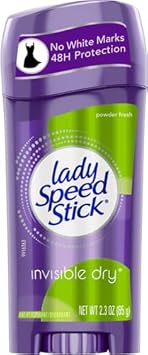 酷牌库|商品详情-Lady Speed Stick进口代理批发 Lady Speed Stick 隐形干爽止汗除臭剂，清新粉末，2.3 盎司，紫色