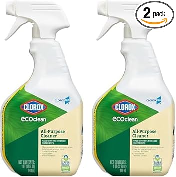 Clorox进口代理批发 CLOROX CloroxPro EcoClean 多用途清洁喷雾瓶，32 液量盎司（2 件装）