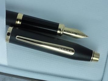 Cross进口代理批发 Cross Century II 哑光黑色带实心 18KT 金色中号笔尖钢笔！非常罕见