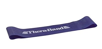 Theraband进口代理批发 THERABAND 阻力带环，专业乳胶迷你带，适用于下普拉提、运动量来找到、瑜伽、伸展、物理治疗、力量训练（无重量），8 英寸，蓝色，超重，高级 1 级