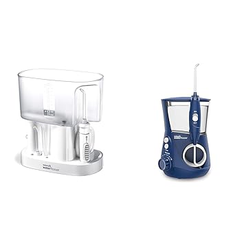 Waterpik进口代理批发 Waterpik 水牙线经典专业 WP 72，台面口腔冲洗器，白色和水瓶座专业水牙线，适用于牙齿、牙龈、牙套、牙科护理，具有 10 种设置的电动功能