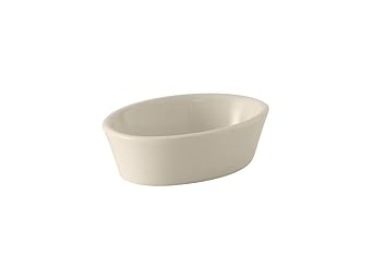 Tuxton进口代理批发 Tuxton China BEK-060 烤盘，7 盎司，5-3/8" x 3-7/8" x 1-1/2"H，椭圆形，可用于微波炉和洗碗机，适用于烤箱，完全玻璃化，陶瓷，DuraTux ，美国白/蛋壳，12 件装